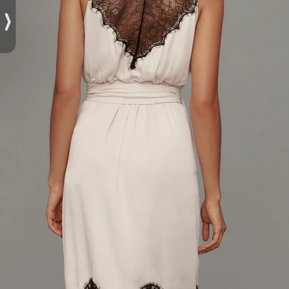Anthropologie Cream and Black Lace Midi Dress - Picture 2 of 6